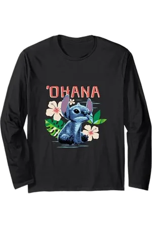 Disney Lilo & Stitch Ohana Sitting Stitch Cute Logo Langarmshirt