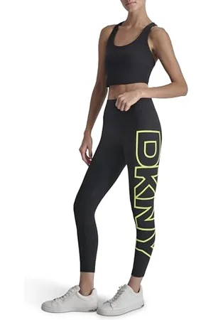 DKNY Damen High Waist 7/8 Exploded Logo Tight Leggings, , XS EU