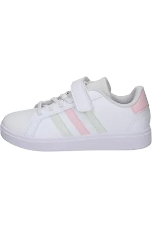 adidas Grand Court 2.0 Shoes Children Tennisschuhe, FTWR White/Crystal Jade/Clear pink, 21 EU