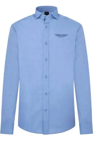 Hackett Texture Utility-Hemd für Herren, Blau (Chambray Blue), 3XL