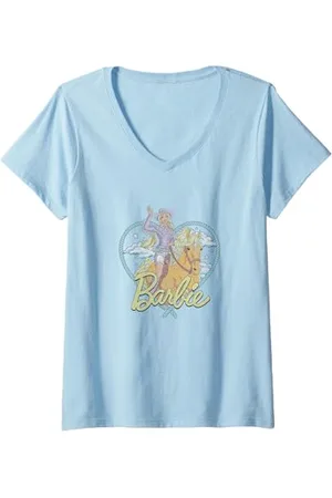Barbie Damen - Western Herz T-Shirt mit V-Ausschnitt