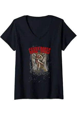Guns N´Roses Offizielles Skizzen-Engel T-Shirt mit V-Ausschnitt