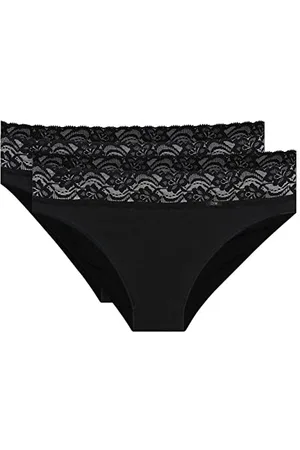 Dim Slip Baumwolle Plus Midi Feminine Damen x2, Black, M