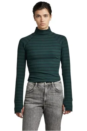 G-Star RAW Damen Rib Mock Slim Top, , L