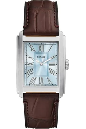 Fossil Herren Analog Quarz Uhr mit Leder Armband FS6110