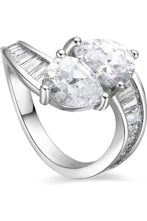 Luxenter Ring mit glänzendem Zirkoniastein, Silber-Finish - Darbia, Metall, Kein Edelstein