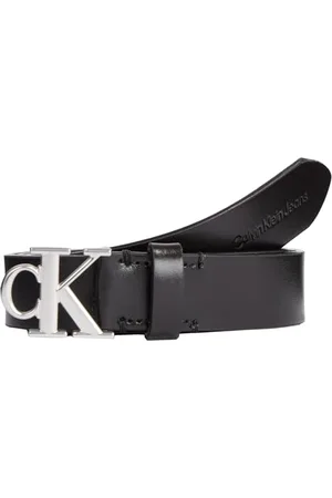 Calvin Klein Jeans Damen Gürtel Round Plaque aus Leder, , 65 cm