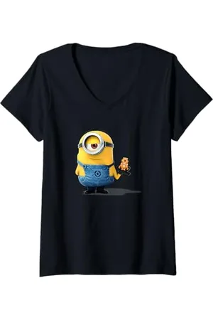 Minions Damen Despicable Me Stuart Christmas Gingerbread Cookie T-Shirt mit V-Ausschnitt
