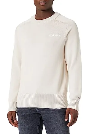Tommy Hilfiger Herren Pullover Cotton C-Neck Strickpullover, Beige (Cashmere Creme), 3XL