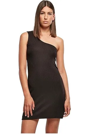 Urban classics Damen TB5972-Ladies Rib One Shoulder Dress Kleid, Black, 5XL