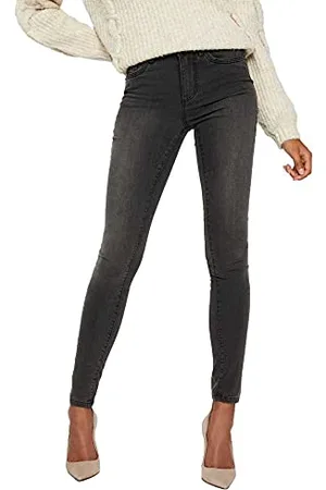 VERO MODA Damen Vmtanya Mr S Piping Jeans Vi207 Noos Skinny Jeans ,Dark Grey Denim,S L30