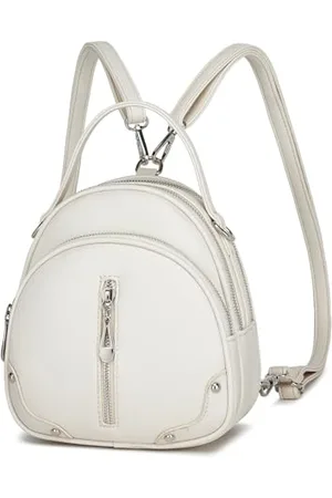 MISS LULÙ Damen Handtasche Mini Rucksack Kleiner Eleganter Cityrucksack für Frauen Leichter Reiserucksack mit Abnehmbarem Riemen und 4 Reißverschlusstaschen
