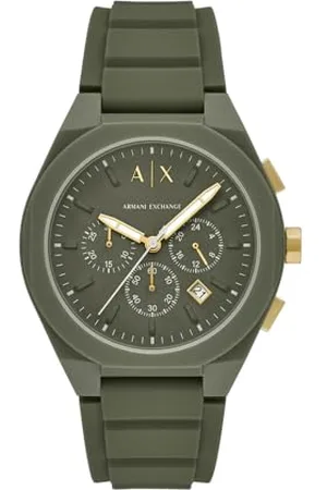 Armani Exchange Herren Analog Quarz Uhr mit Silikon Armband AX4169