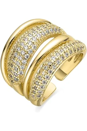Luxenter Ring mit glänzendem Zirkoniastein, 18 Karat Gold - Merima, Metall, Zirkonia