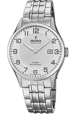 Festina Uhr Für Herren F20005/1 Swiss Made Edelstahl Case SilberEdelstahl Band