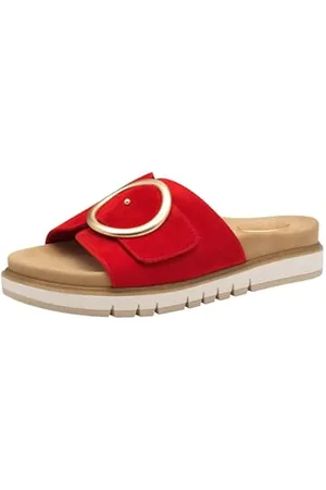 Tamaris Comfort Damen Pantoletten aus Leder Elegant, (Red), 37 EU