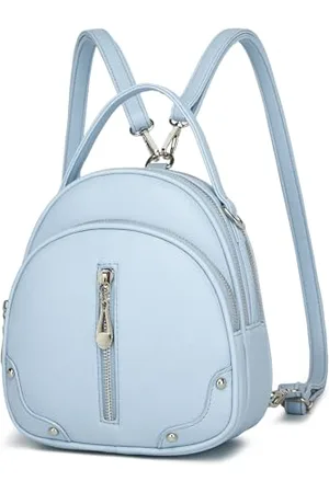 MISS LULÙ Damen Handtasche Mini Rucksack Kleiner Eleganter Cityrucksack für Frauen Leichter Reiserucksack mit Abnehmbarem Riemen und 4 Reißverschlusstaschen