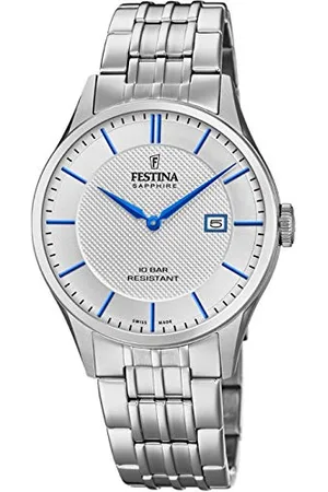 Festina Uhr Für Herren F20005/2 Swiss Made Silber Edelstahl Case SilberEdelstahl Band