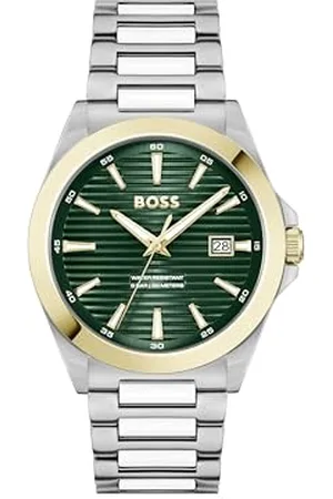 HUGO BOSS Uhr mit DREI-Zeiger-Quarzwerk für Herren Kollektion Strike mit Silbernes Edelstahlarmband - 1514173