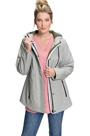 Ulla Popken Damen HYPRAR Softshelljacke, Fleecefutter, wasserabweisend Jacken, , 46-48
