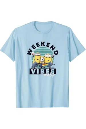 Minions Despicable Me Group Shot Party Weekend Vibes Only T-Shirt