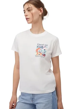 Mavi Damen Flower Printed Graphic T-Shirt T-Shirt, , M