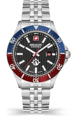 Swiss Military Hanowa Herren Analog Quarz Uhr mit Edelstahl Armband SMWGH2100602
