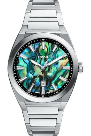 Fossil Herren Analog Quarz Uhr mit Edelstahl Armband FS6114