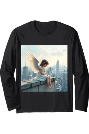 Steampunk Cool Vintage Creations Fantasy kleines Mädchen Rooftop Langarmshirt