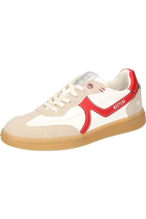 Mustang Damen 1511-303 Schnürhalbschuh, Weiss/rot, 37 EU