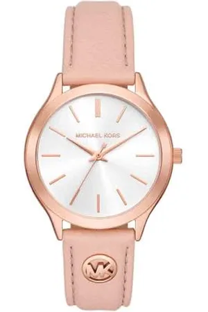 Michael Kors Damen Analog Quarz Uhr mit Leder Armband MK7545