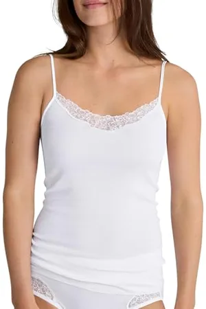 Calida Cotton Desire Spaghetti-Top Damen, hautfreundlich, atmungsaktiv, verstellbare Spaghetti-Träger, Feinripp