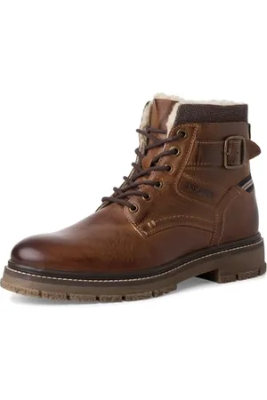 QS by s.Oliver Herren Stiefel zum Schnüren aus Leder Gefüttert, Braun , 41 EU