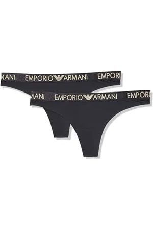 Emporio Armani Damen Iconic Microfiber 2-Pack Thong Unterwäsche, , S
