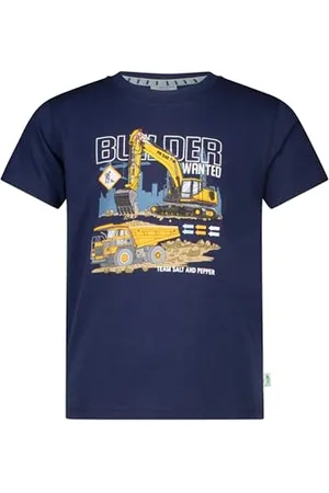 Salt & Pepper BY KIDS PARK Jungen Baustellen Print Stickmotiv aus S.Jersey T-Shirt, , 104 cm-110 cm