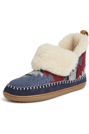 Dearfoams Damen Alpine Moritz Bootie Slipper, Marineblau, mehrfarbig, 6-7