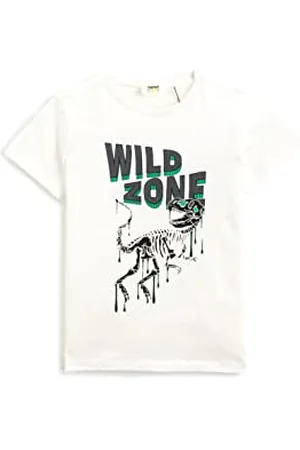 Koton Boys Dinosaur Printed Short Sleeve T-Shirt Crew Neck Cotton