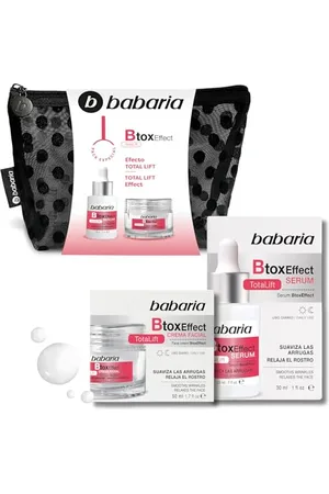 Babaria Kosmetiktasche für Damen, gepunktet, mit Feuchtigkeitscreme, Anti-Aging und Gesichtsserum für Damen, Anti-Aging, Reise-Kulturbeutel 19 x 8 cm, Anti-Falten-Creme für Damen, Gesichtscreme für