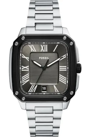 Fossil Herren Analog Quarz Uhr mit Edelstahl Armband FS6122