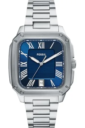 Fossil Herren Analog Quarz Uhr mit Edelstahl Armband FS6121