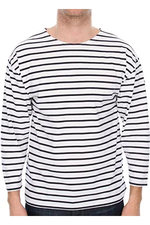 Armor.lux Herren Marinière "Beg Meil" Homme T Shirt, Weiß (Weiß / Navire 400)., L EU