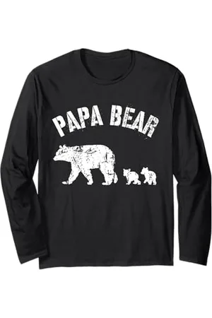 All in the Bear Family Vintage Papa Bär mit 2 zwei Jungen lustiges Geschenk für Papa Vater Langarmshirt