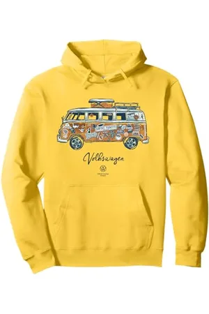 Volkswagen Campervan UK Surfing Holiday Sticker Pullover Hoodie