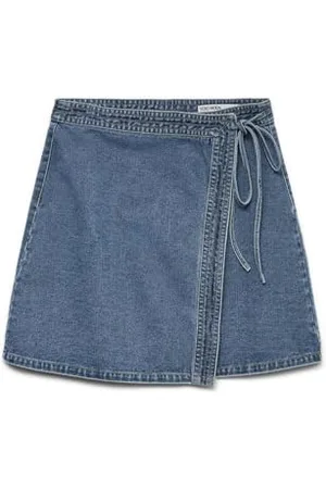 VERO MODA Vmliza Mr Short Denim Wrap Skirt Ga Noos