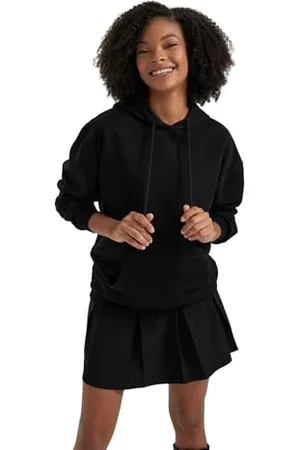 DeFacto Damen Hoodie Sweatjacke und Kapuzenpullover - Stilvolle Damenbekleidung mit Kapuze Oversize Fit Hooded