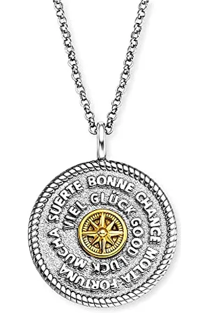 Engelsrufer Damen Halskette Aloha aus Sterling Silber mit rundem Talisman Anhänger - Karabinerverschluss - in drei Längen verstellbar - nickelfrei