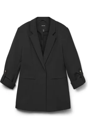VERO MODA Damen Vmgloria 3/4 Slim Blazer Noos, Black, 44
