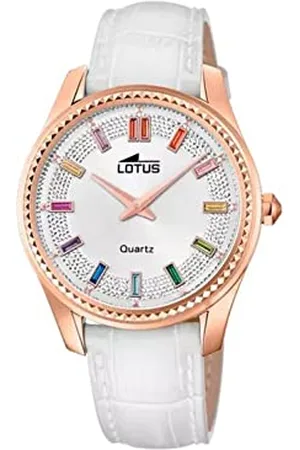 Lotus Damen Armbanduhr aus Edelstahl und Leder in der Farbe 38mm, Wasserdichtigkeit: 5Bar, 18901/1
