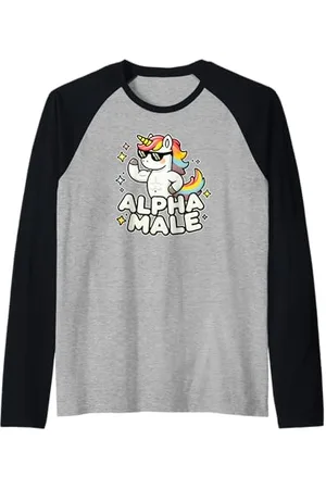 Gagster Alpha Unicorn Male Funny Sunglasses Animal Humor Novelty Raglan