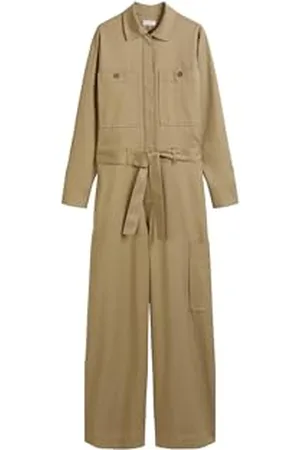 Marc O’ Polo Marc OߴPolo Damen Overall mit Stretch-Anteil lang, Beige (Summer Sand), 36
